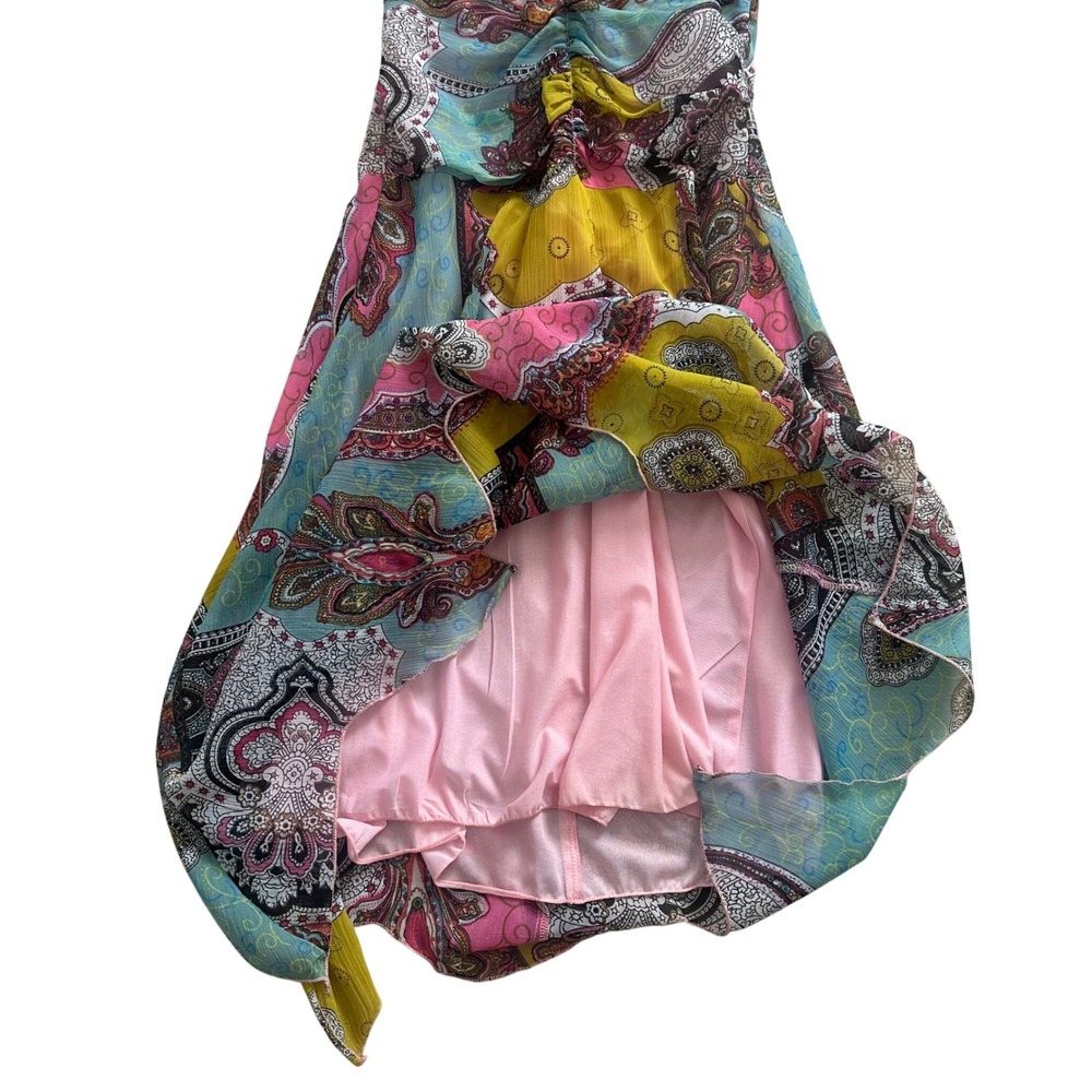 Cdc Boho Paisley Patchwork Beaded Halter Dress Ha… - image 8